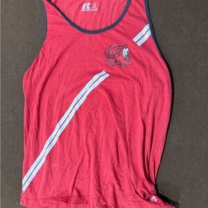 Jacksonville State University Athletic Red Tank Top with White Stripes